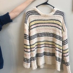 Striped Fuzzy Sweater